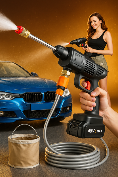 HydroBlast 48V Hidro lavadora ¡ahorra en el lavado de tu auto!